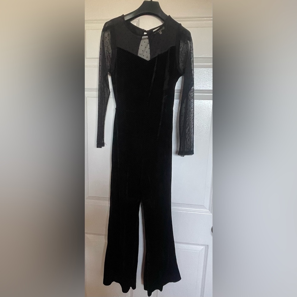 Monteau Los Angeles velvet jumper, size medium, worn once open back with tie